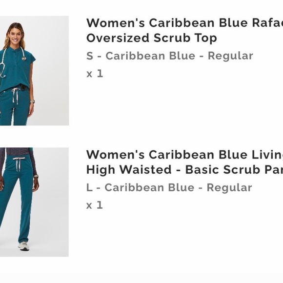 Figs Women’s Caribbean Blue Jogger Scrub Set - Picture 3 of 3